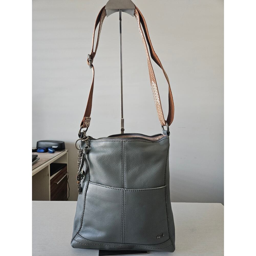 The Sak Lucia Crossbody Bag Dusty Blue Leather - Picture 5 of 12